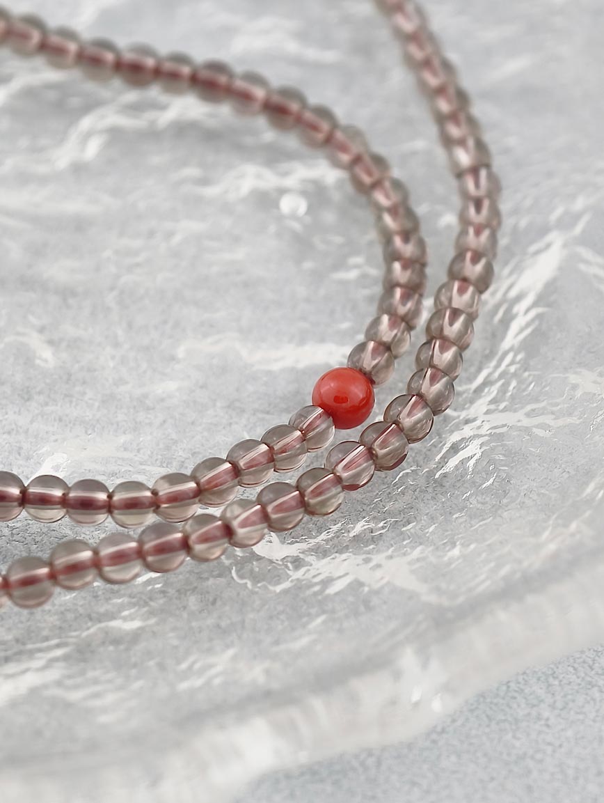 Natural Smoky Quartz and Agate Three-Wrap Bracelet image