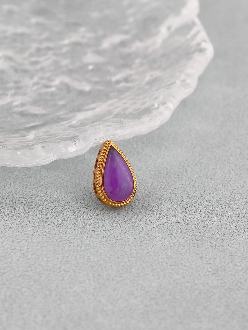 18K Gold Water Drop Shaped Sugilite DIY Accessory image