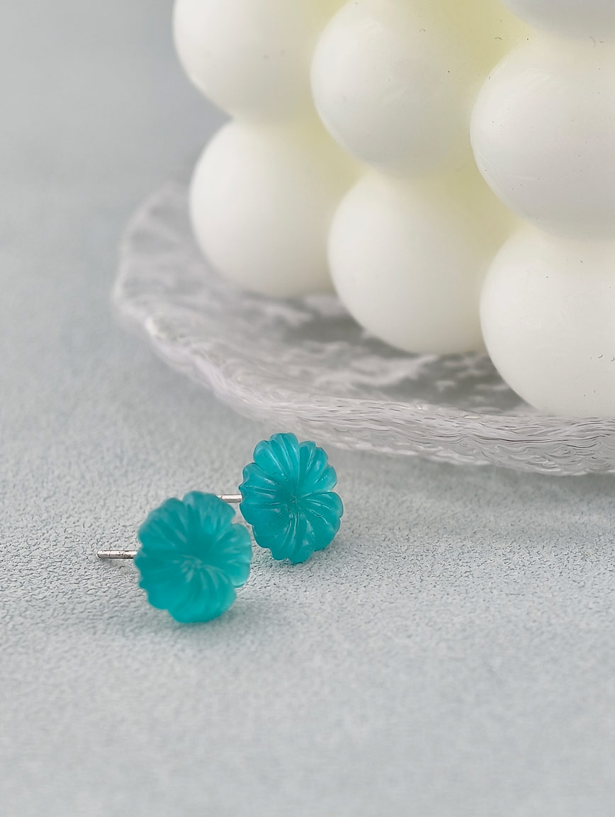 Natural Amazonite Sterling Silver Earrings image