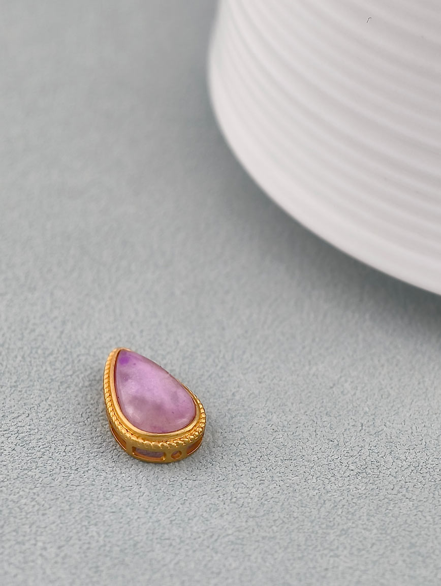 18K Gold Inlaid Water Drop Shaped Sugilite DIY Accessory image
