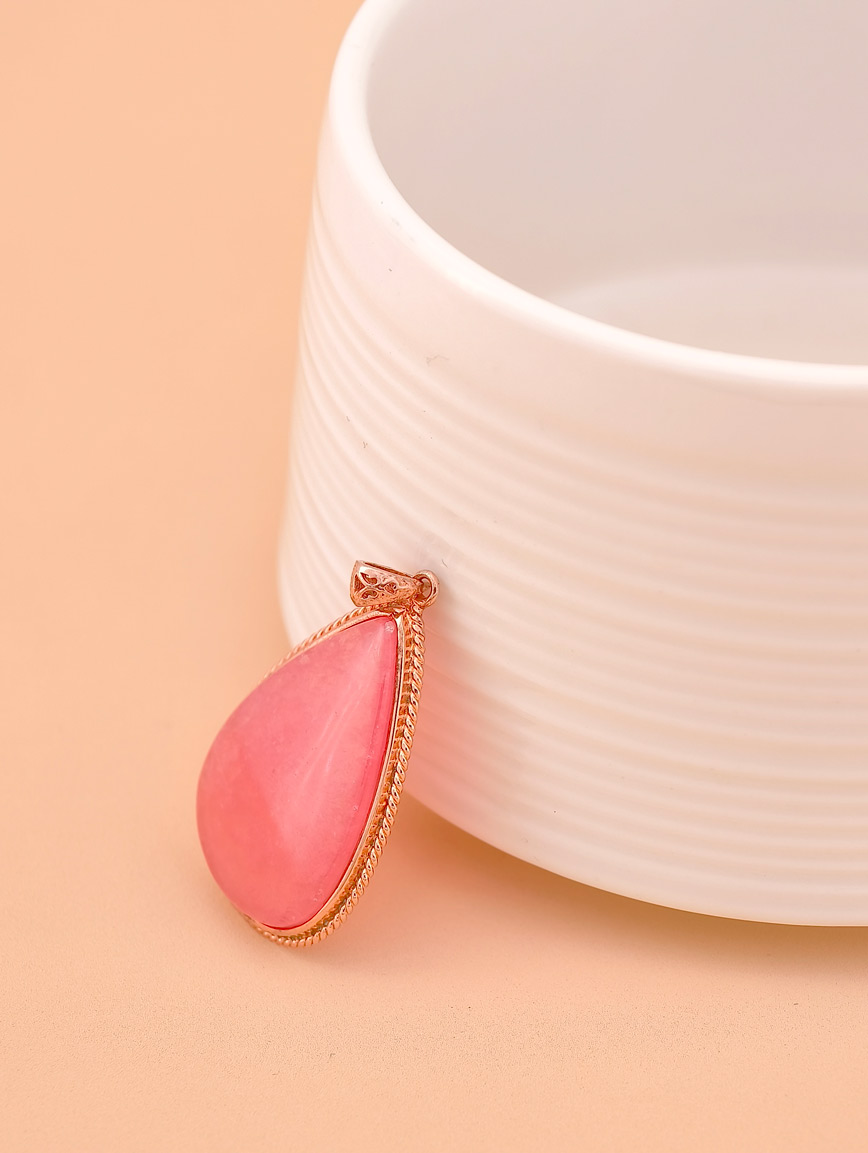 Natural Rhodochrosite Simple Style Sterling Silver Pendant image