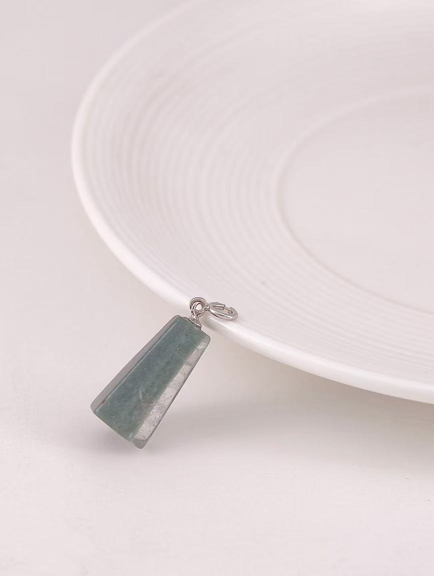 Natural Green Phantom Crystal Sterling Silver Pendant image