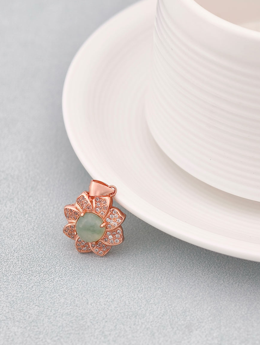 Elegant and Romantic Floral Jadeite Pendant image