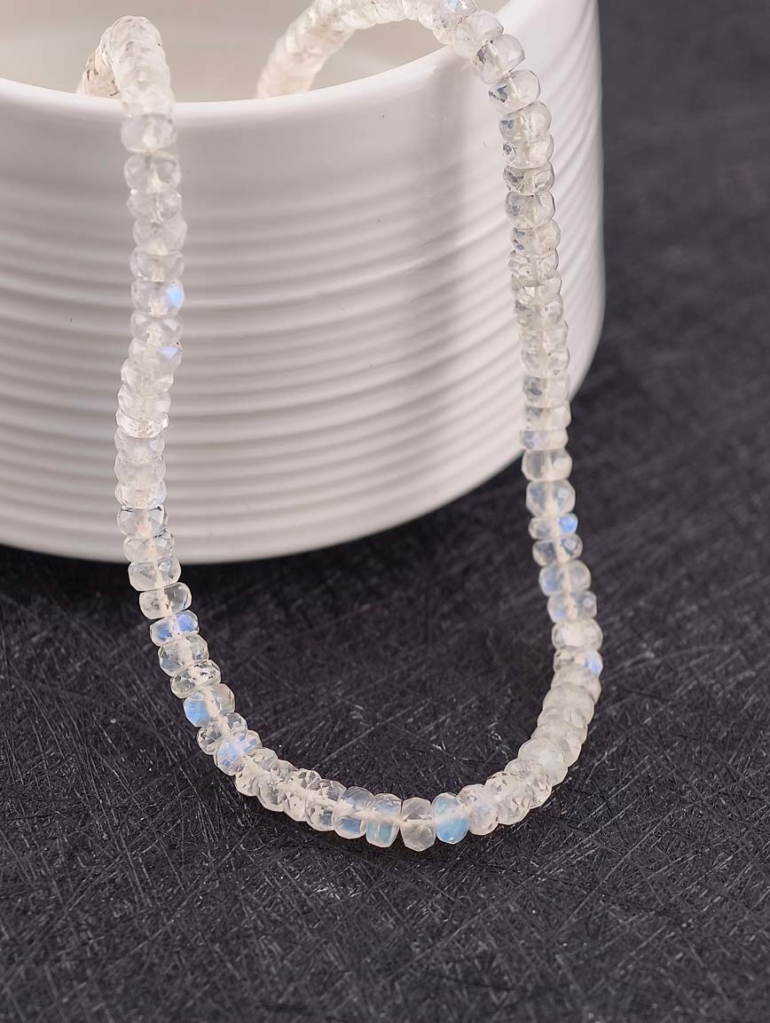 Abacus Bead Gradient Blue Moonstone Necklace image