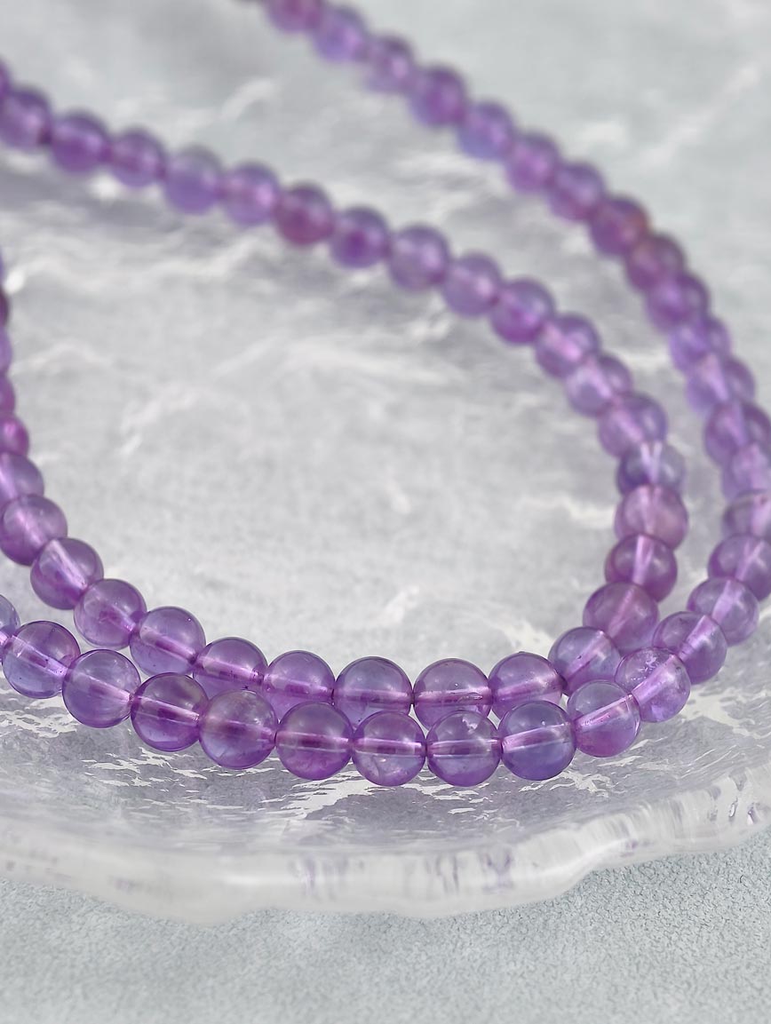 Natural Amethyst Three-Wrap Bracelet image