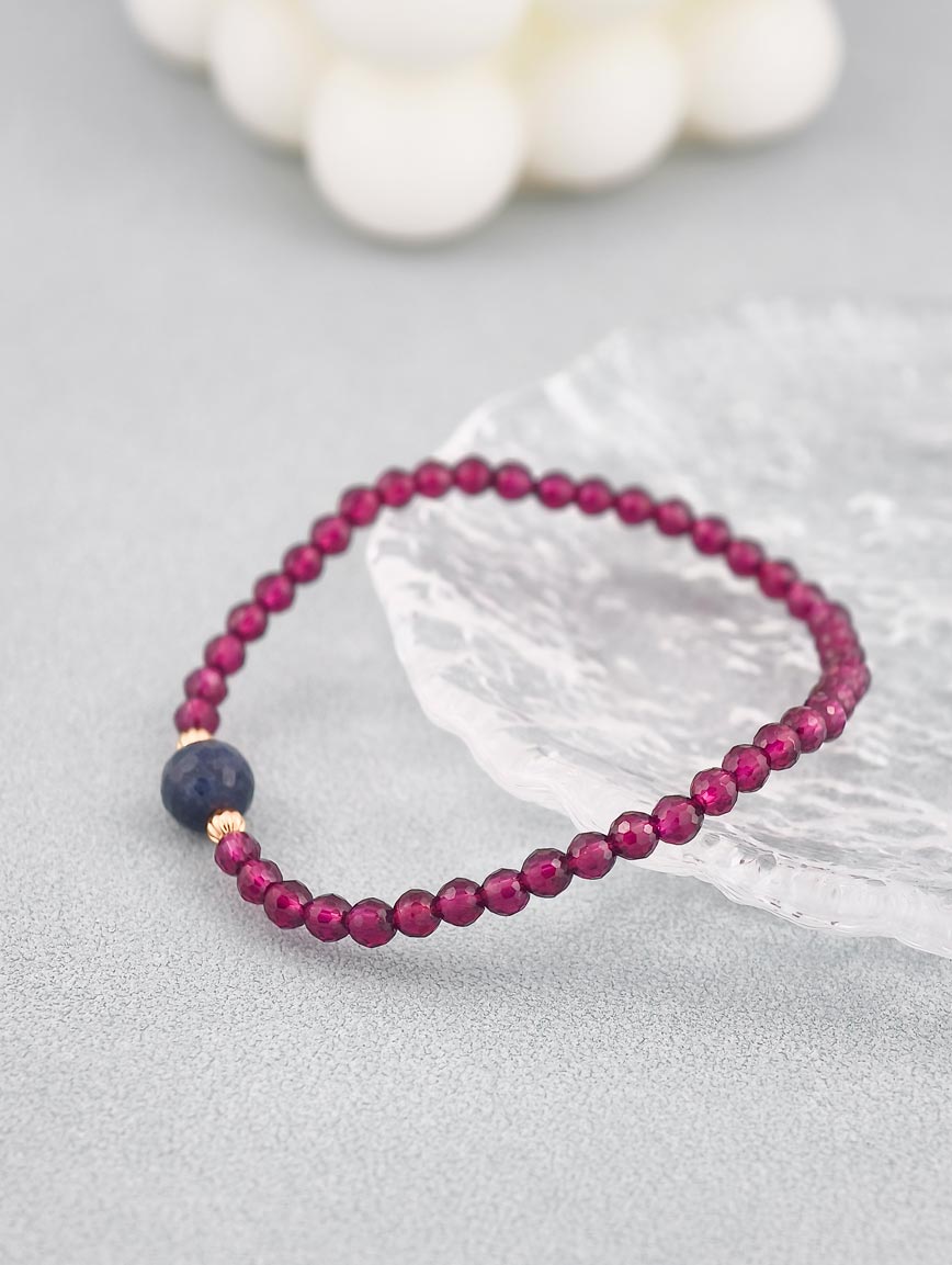 Natural Garnet and Sapphire Bracelet image