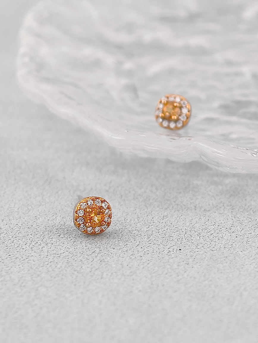 Natural Citrine Exquisite Style Sterling Silver Earrings image