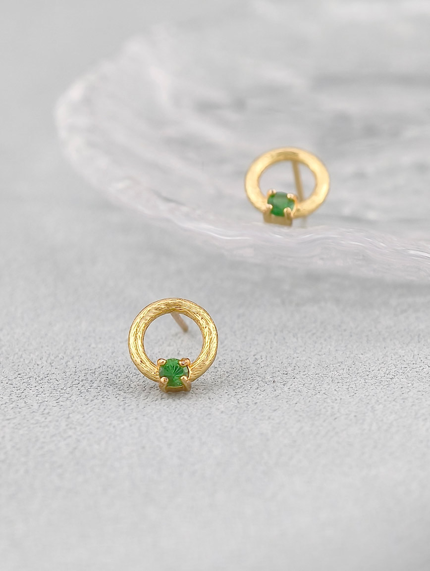 Natural Diopside Sterling Silver Earrings image