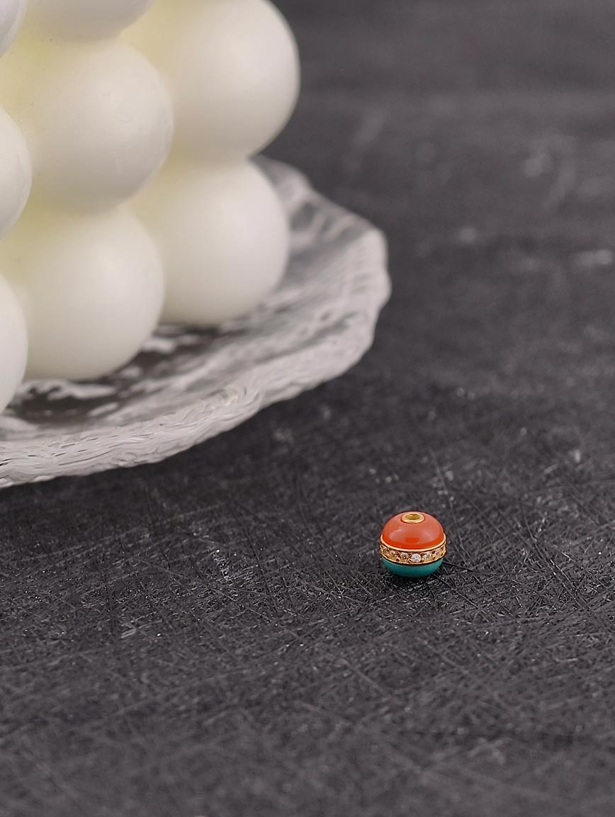 Natural South Red Agate and Turquoise Handmade Bead DIY Accessory image