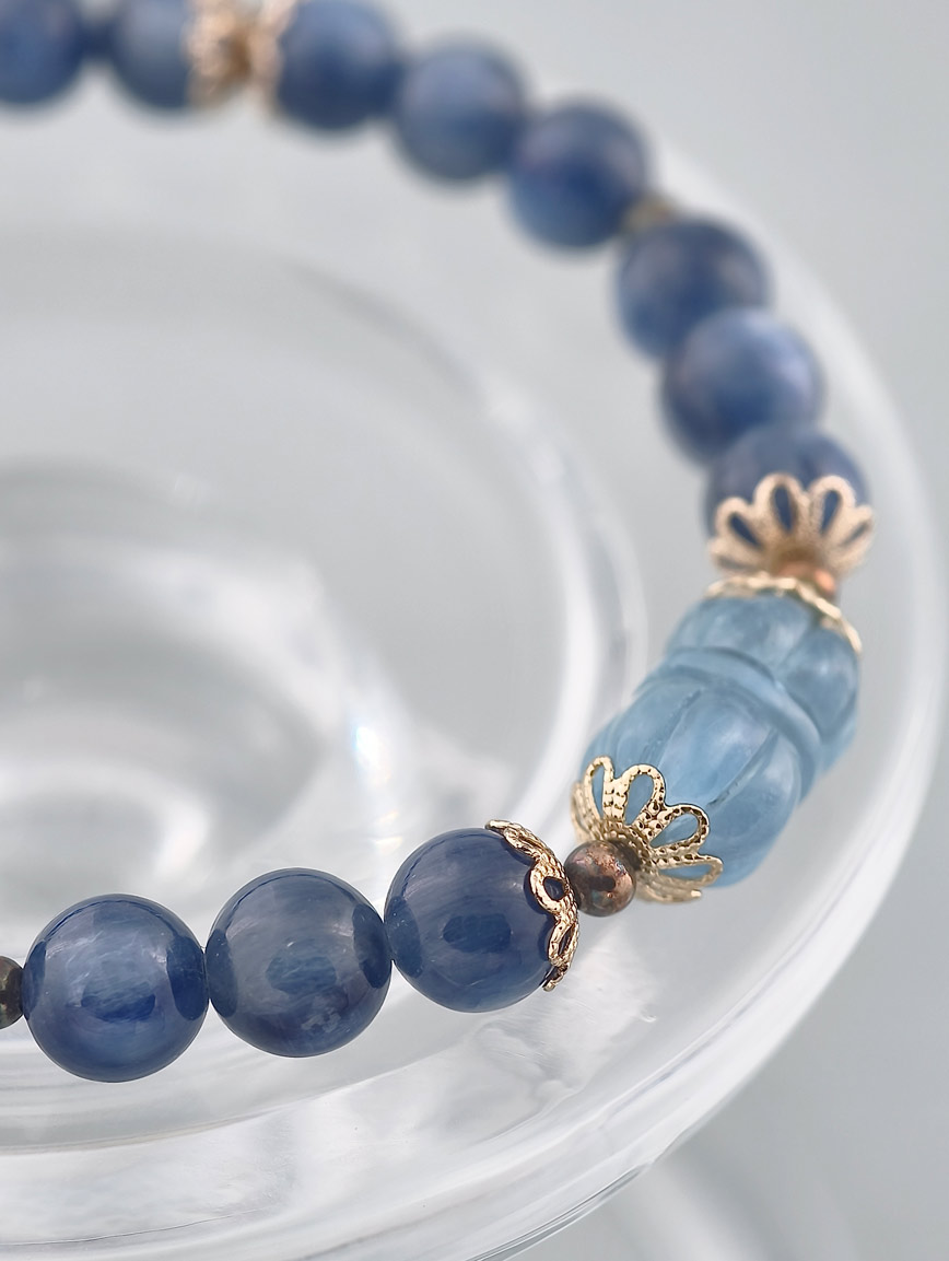 Natural Kyanite and Aquamarine Bracelet image
