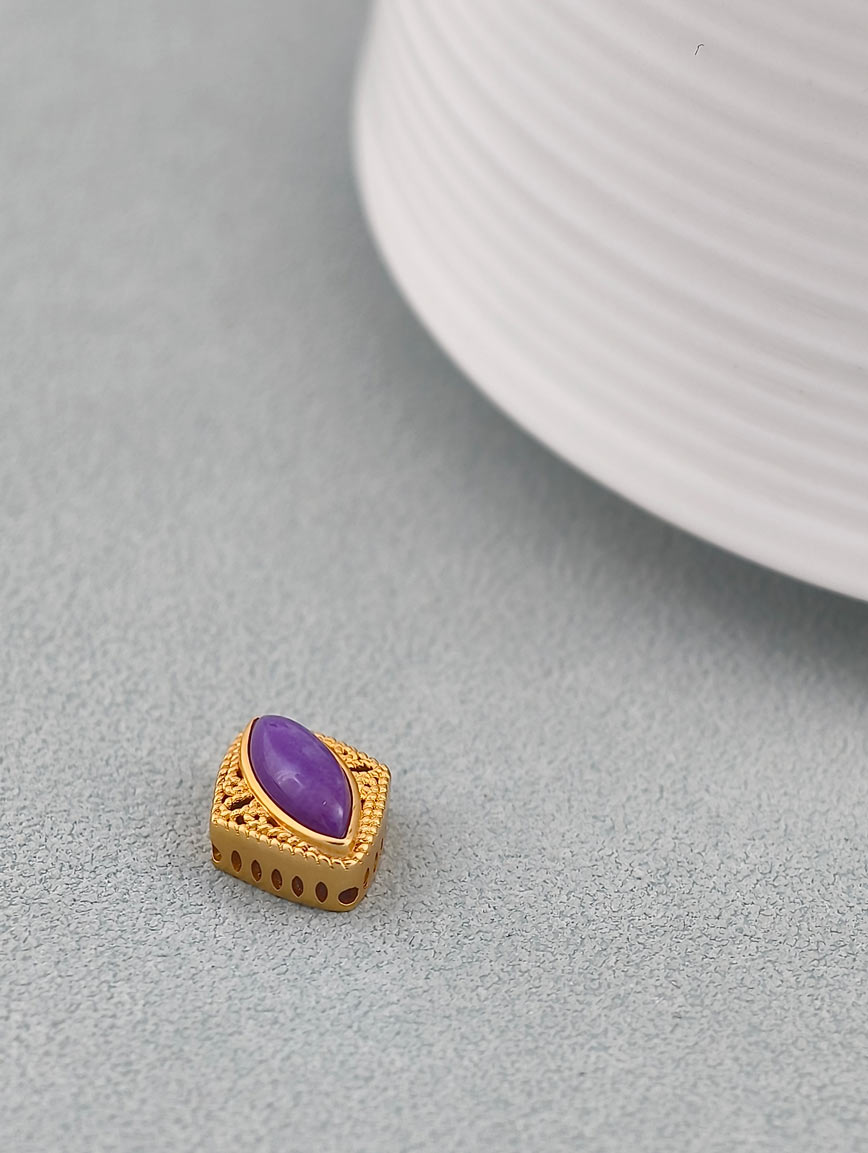 18K Gold Inlaid Sugilite Exquisite Style DIY Accessory image
