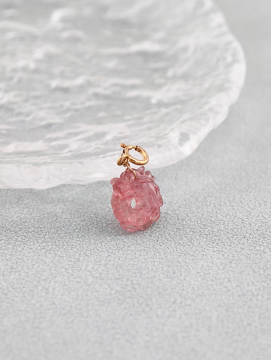 Natural Tourmaline Lucky Dragon Fish DIY Accessory image