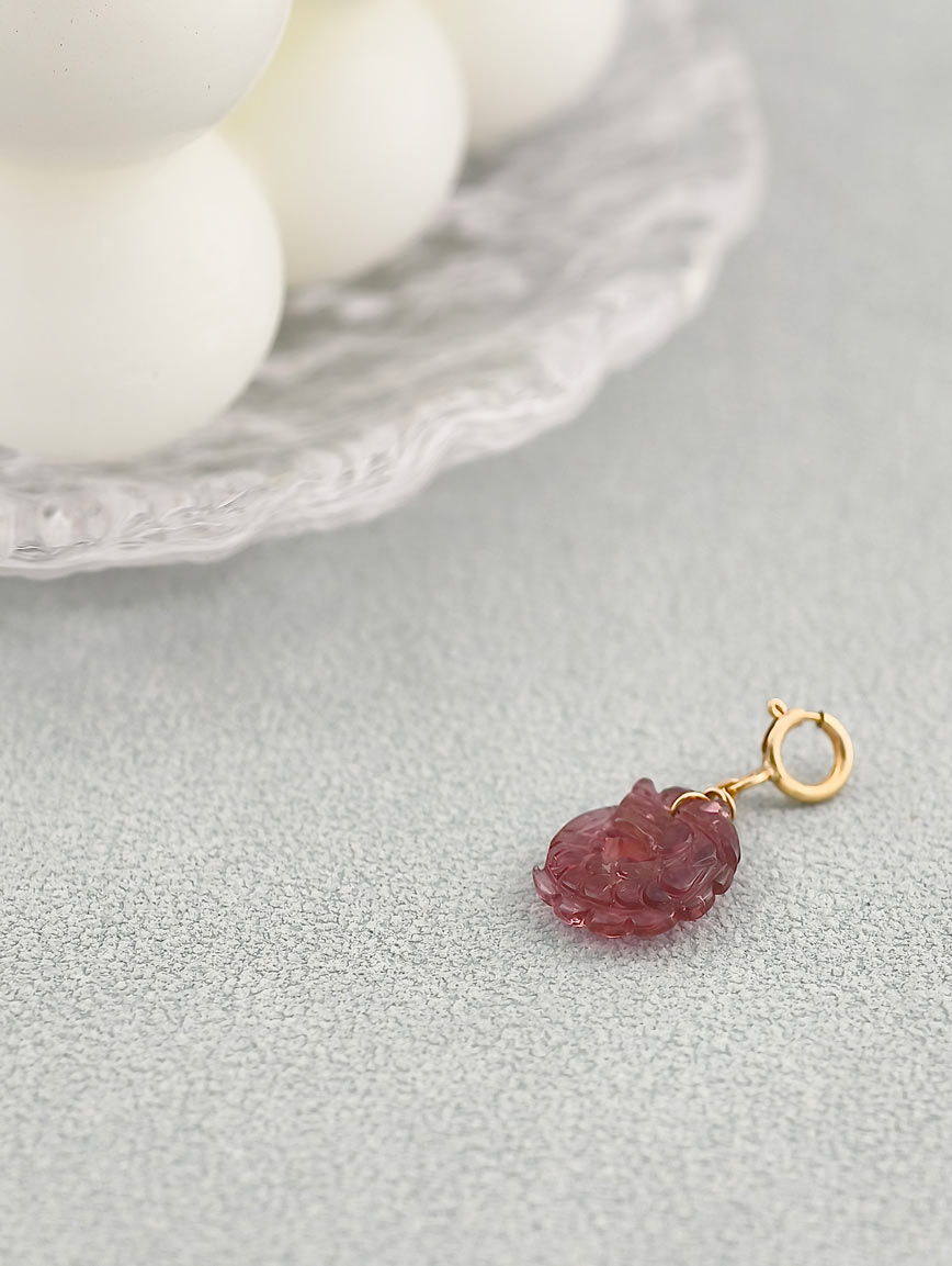 Natural Tourmaline Lucky Dragon Fish DIY Accessory image