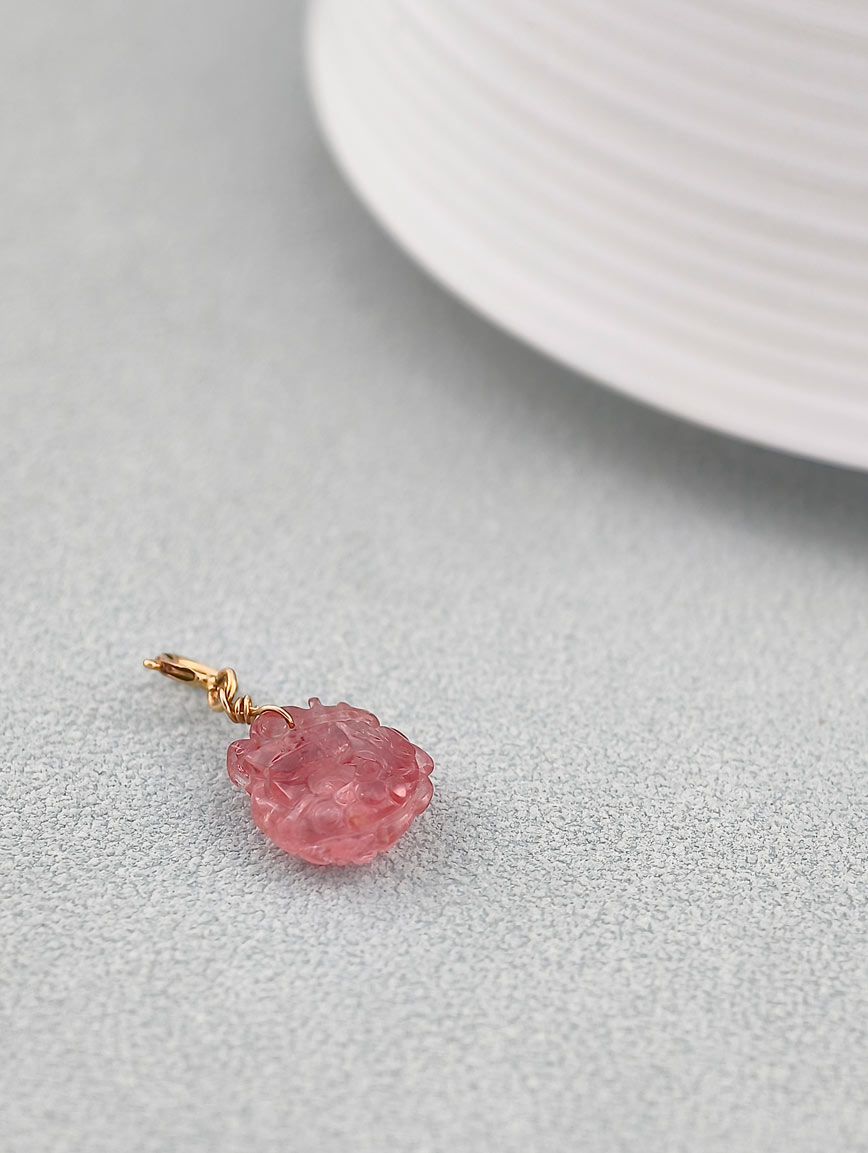Natural Tourmaline Lucky Dragon Fish DIY Accessory image