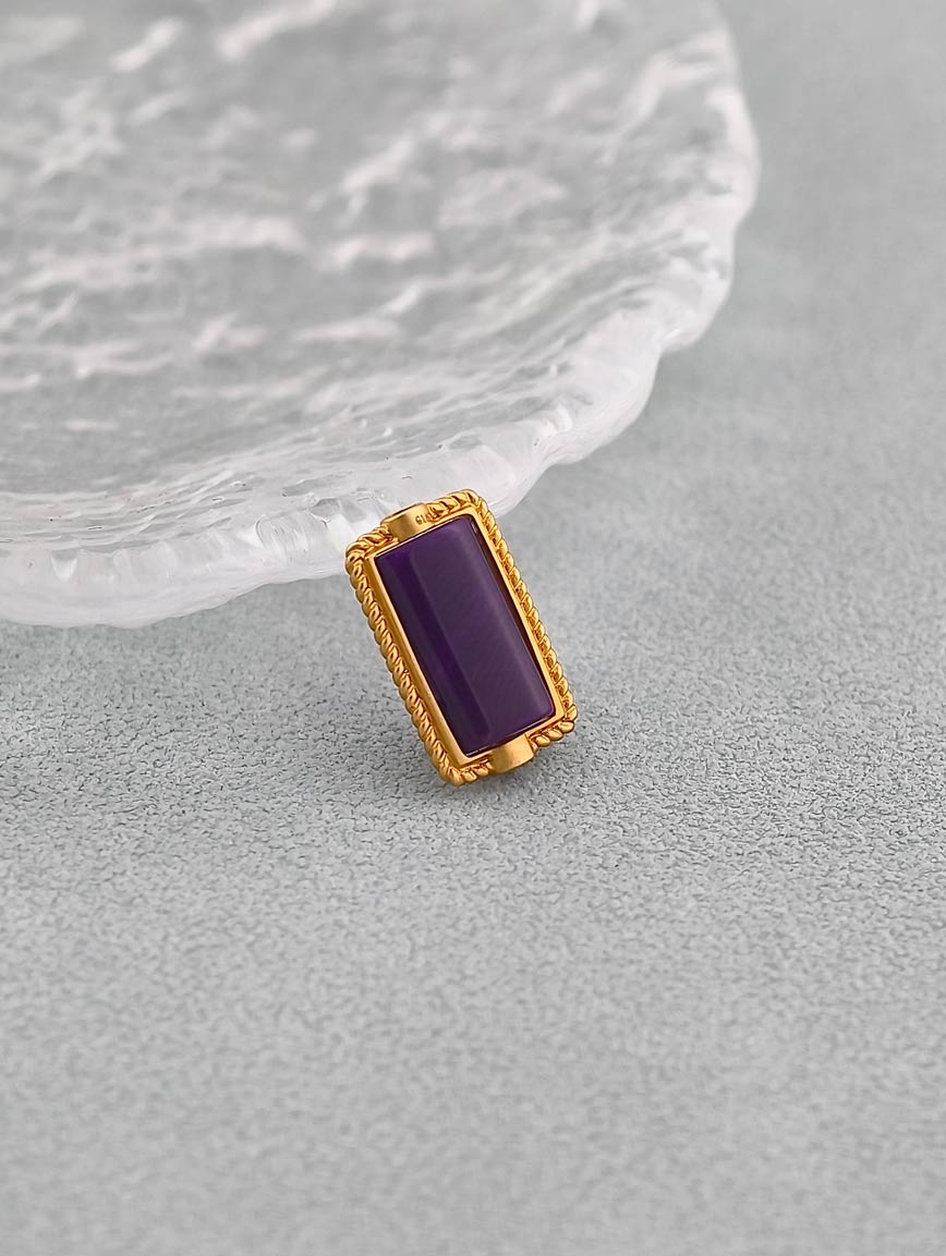 18K Gold Inlaid Mysterious Purple Sugilite DIY Accessory image