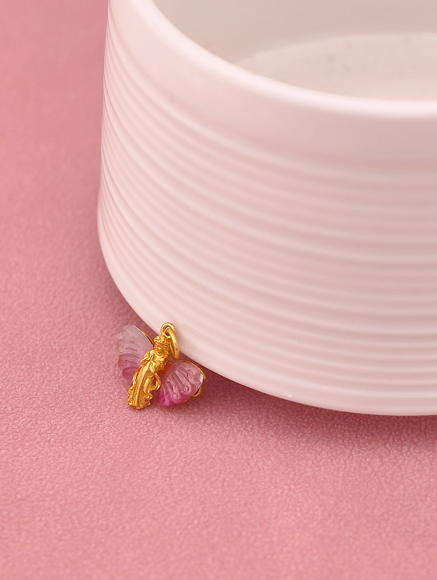 Natural Pink Tourmaline Sterling Silver Pendant image