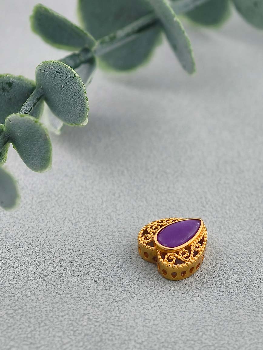 Heart Shaped 18K Gold Natural Sugilite DIY Accessory image