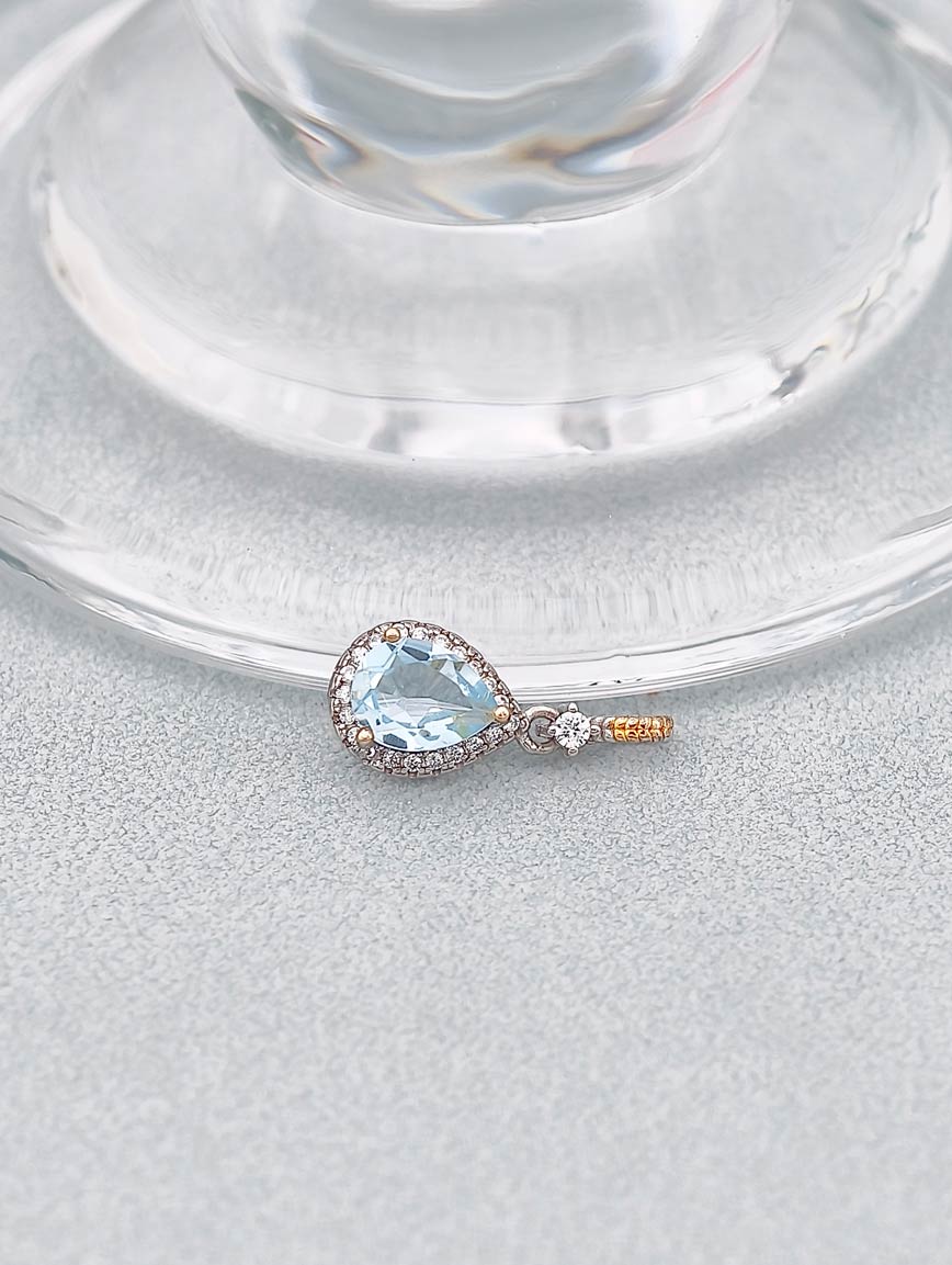 Blue Topaz Drop Sterling Silver Pendant image