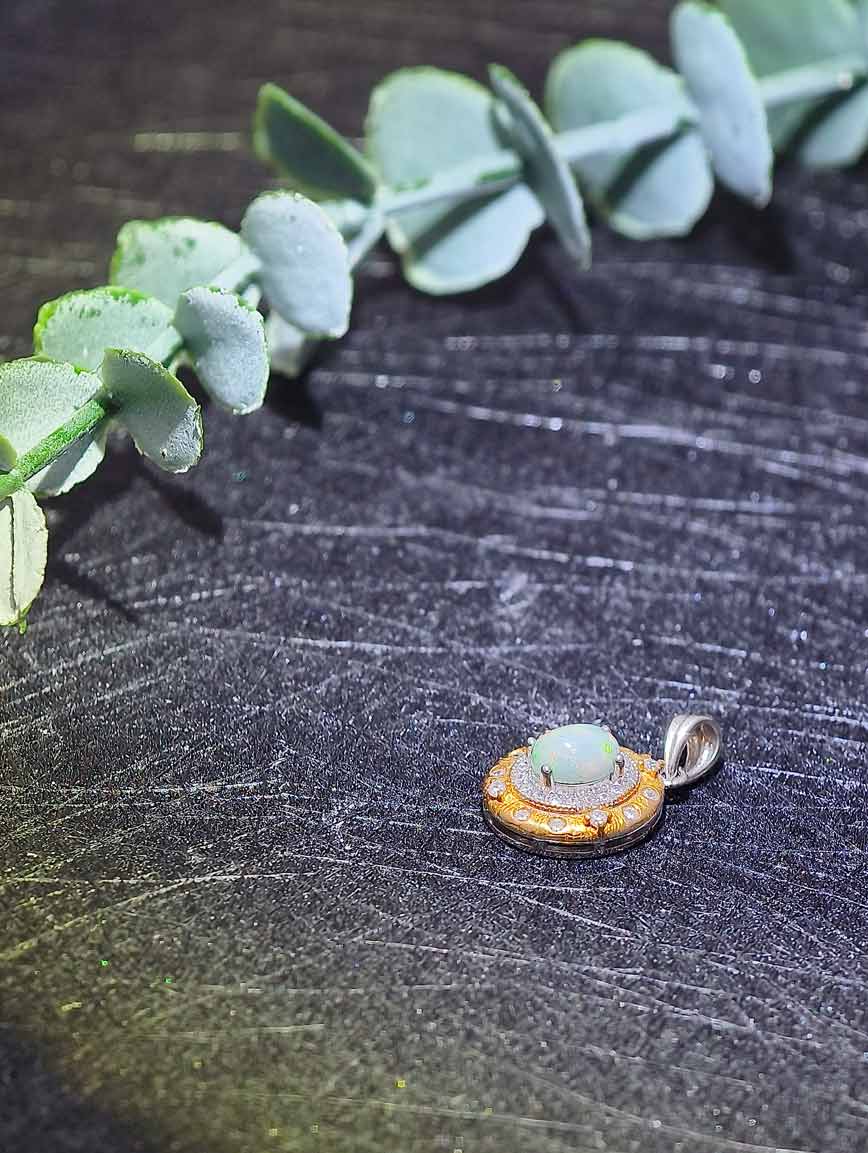 Natural Opal Sterling Silver Pendant image
