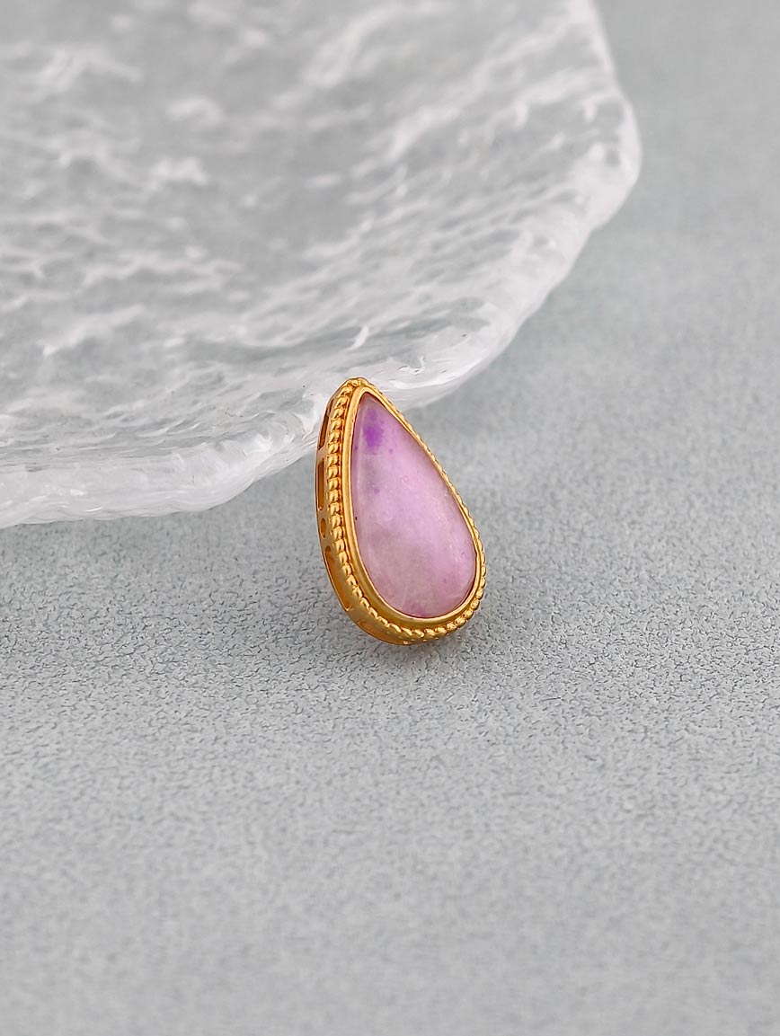 18K Gold Inlaid Water Drop Shaped Sugilite DIY Accessory image