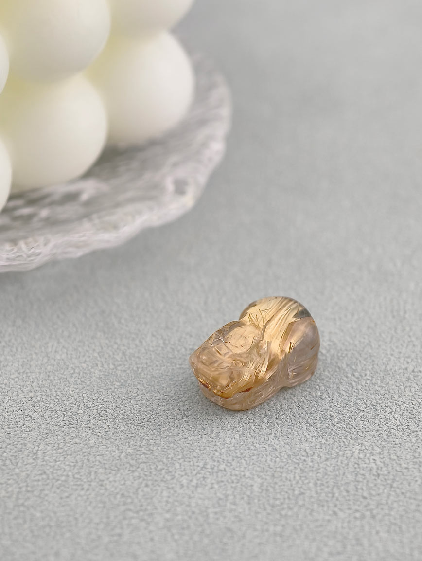 Natural Titanium Rutilated Quartz Pi Xiu DIY Accessory image