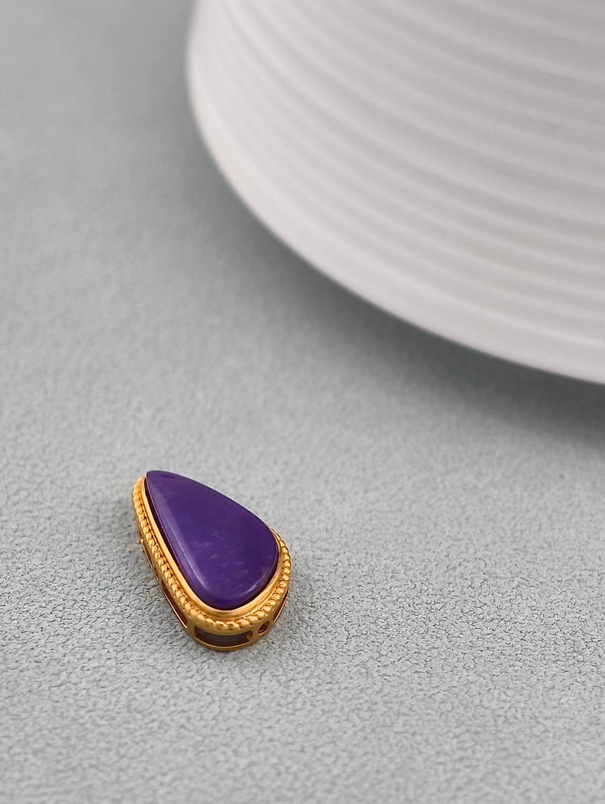 18K Gold Inlaid Sugilite Simple Style DIY Accessory image
