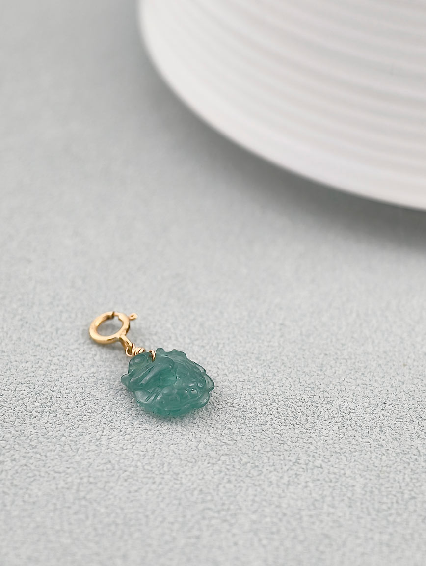 Natural Tourmaline Lucky Dragon Fish DIY Accessory image