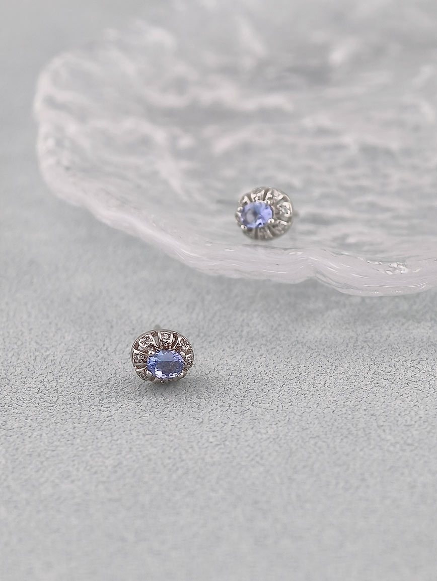 Natural Tanzanite Sterling Silver Earrings image