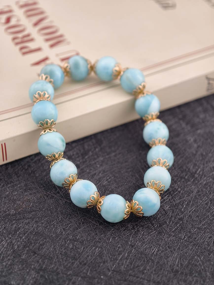 Natural Larimar Delicate Style Bracelet image