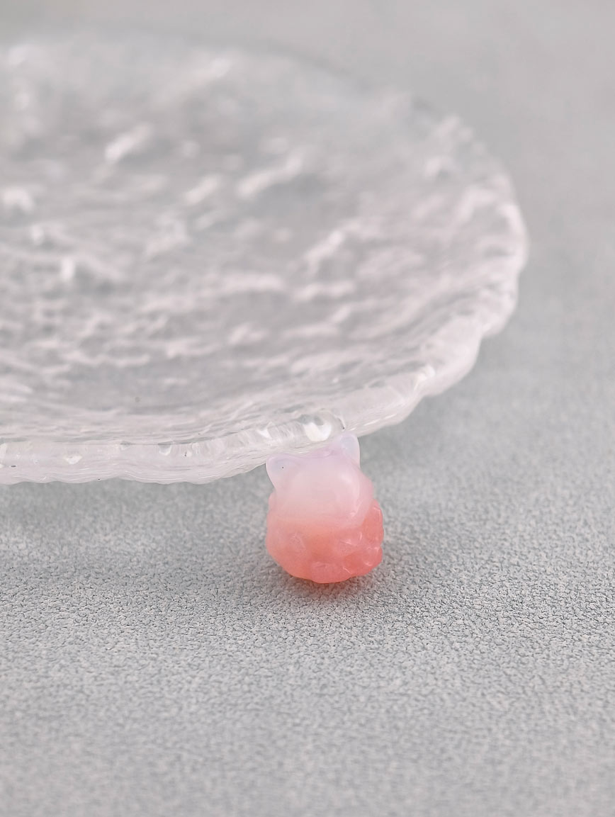 Natural Graduated Alxa Agate Nine-Tailed Fox DIY Accessory image