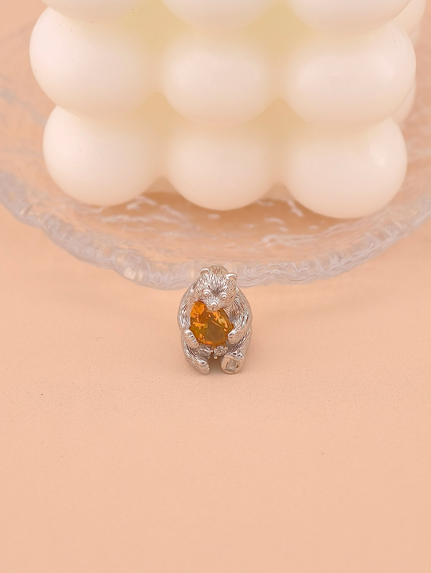Natural Citrine Bear Hug Pendant image