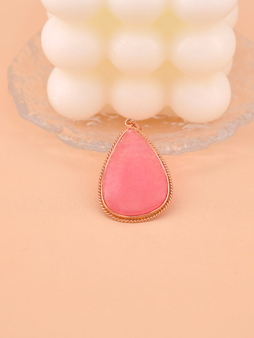 Natural Rhodochrosite Simple Style Sterling Silver Pendant image