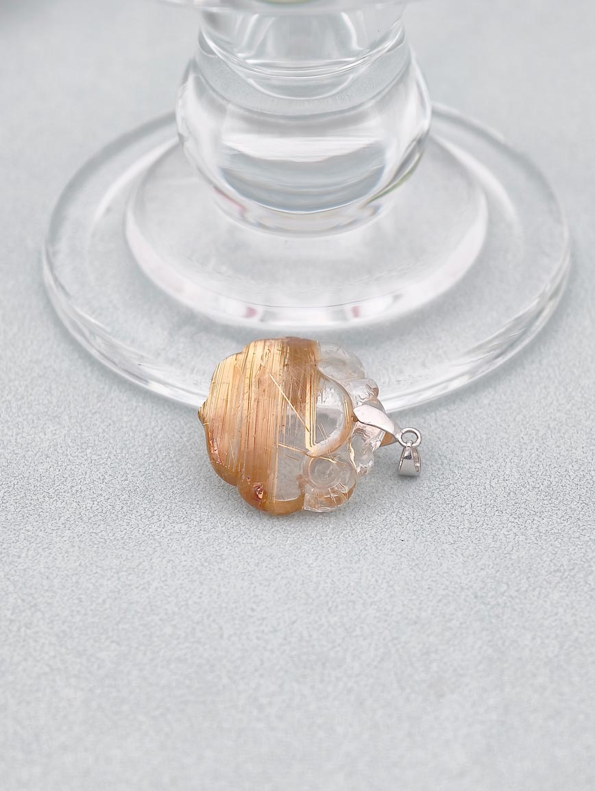 Natural Rutilated Quartz Sterling Silver Pendant image