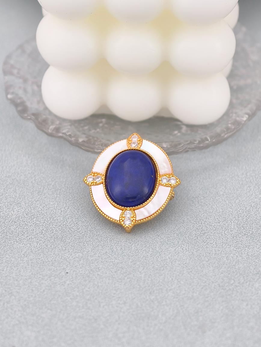 Natural Lapis Lazuli Brooch and Pendant Dual-purpose image