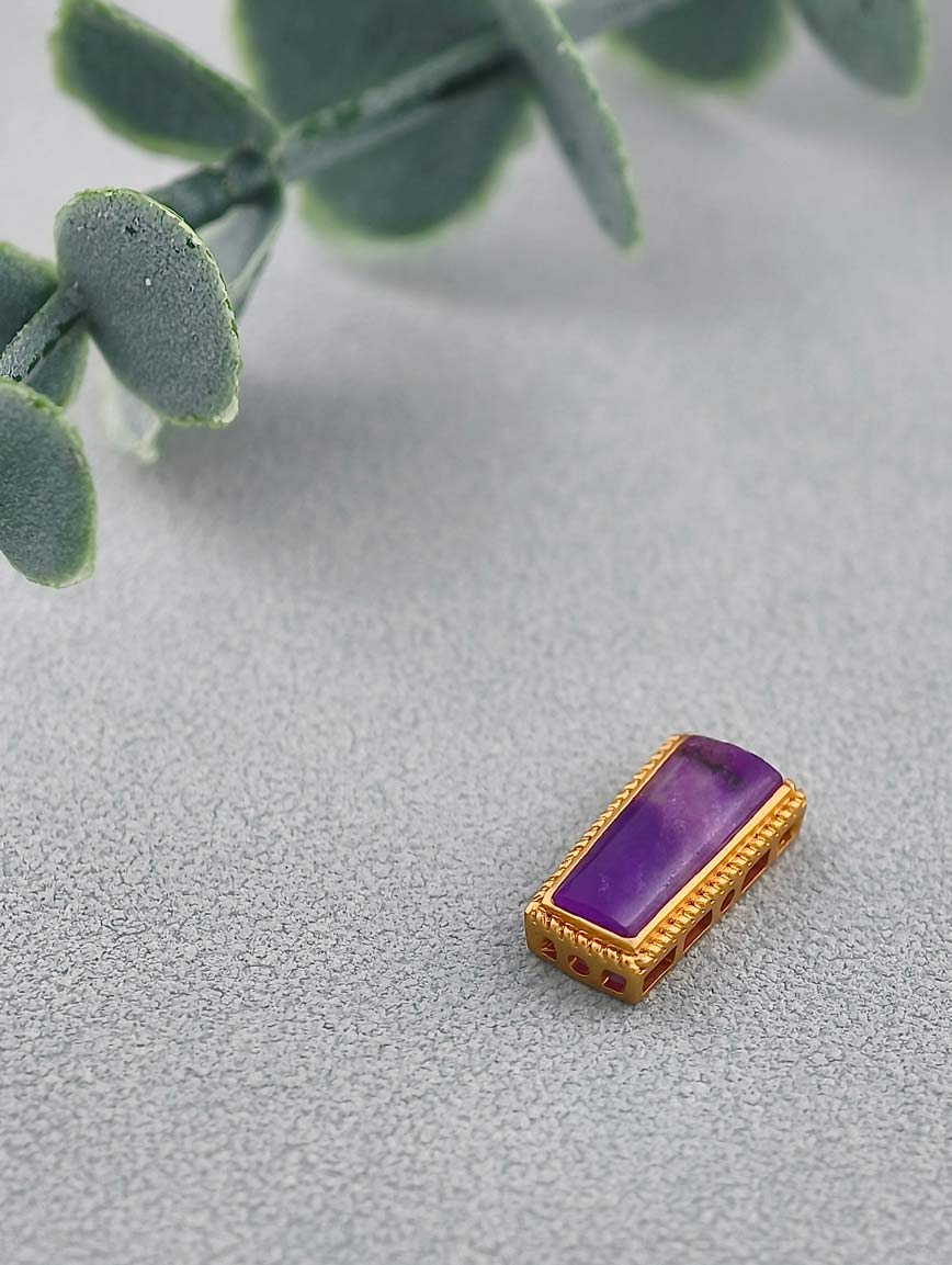 18K Gold Inlaid Natural Sugilite Simple Style DIY Accessory image