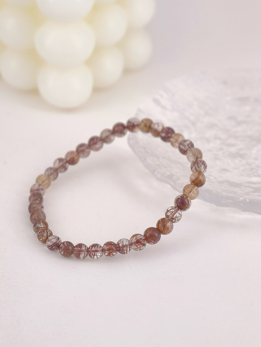 Natural Copper Rutilated Quartz Bracelet image