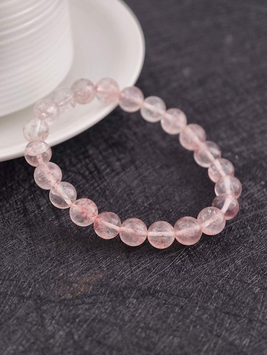 Natural Pink Strawberry Quartz Bracelet image