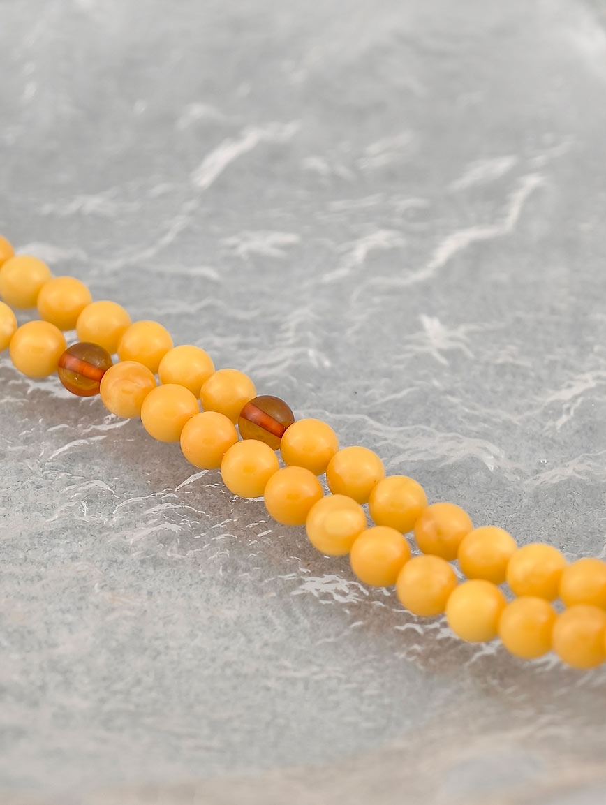 Natural Beeswax and Amber Multi-Circle Bracelet image