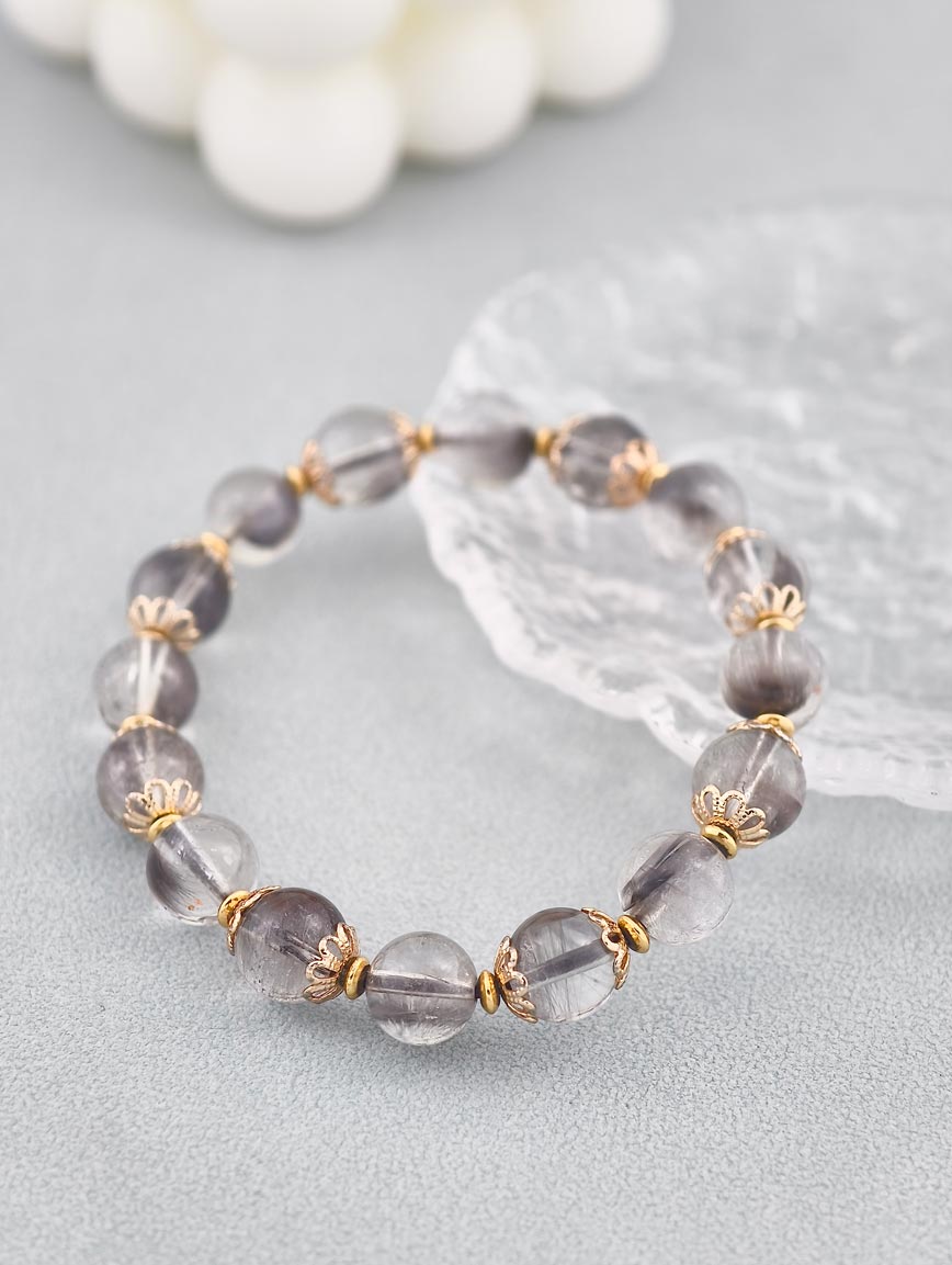 Natural Silver Rutilated Quartz Exquisite Style Bracelet image