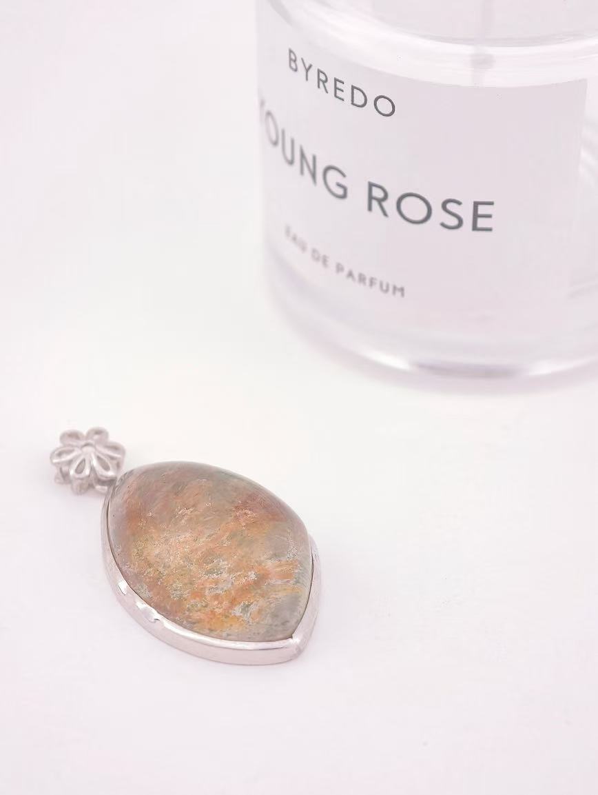 Natural Colorful Phantom Delicate Style Sterling Silver Pendant image