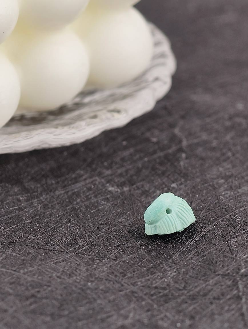 Natural Turquoise Lotus Pod Carving Key DIY Accessory image