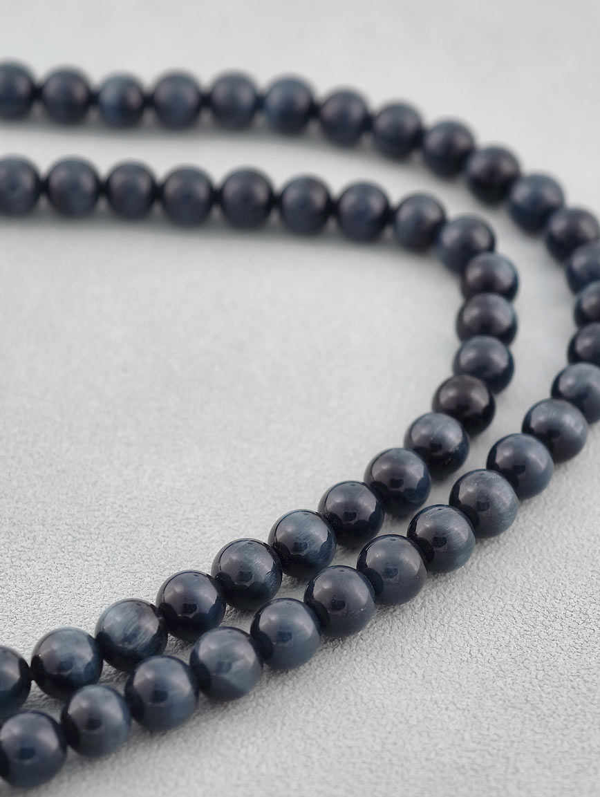 Natural Aquamarine with Premium Hawk's Eye and South Red Agate Necklace image