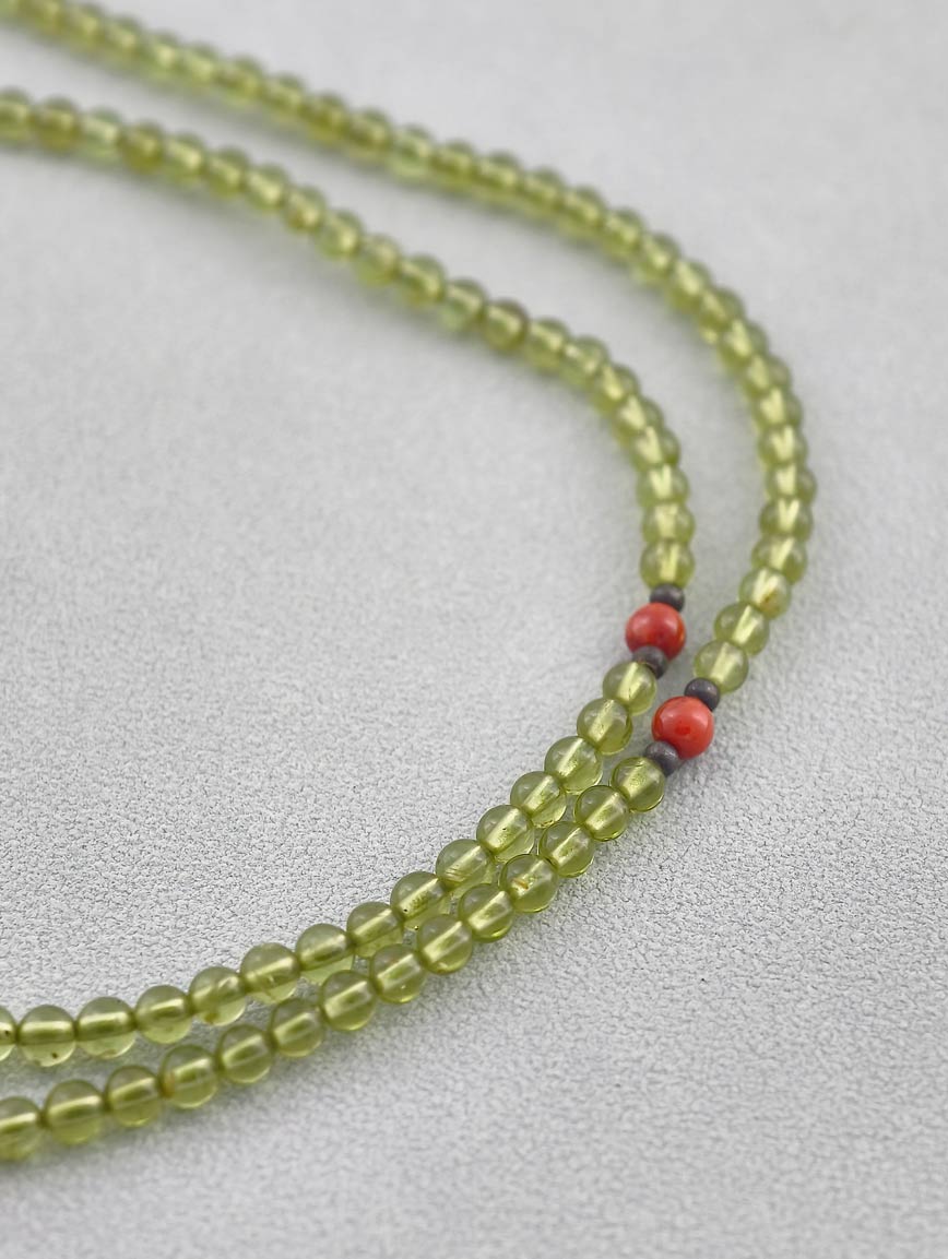 Sugilite Rose with South Red Agate and Peridot Necklace image