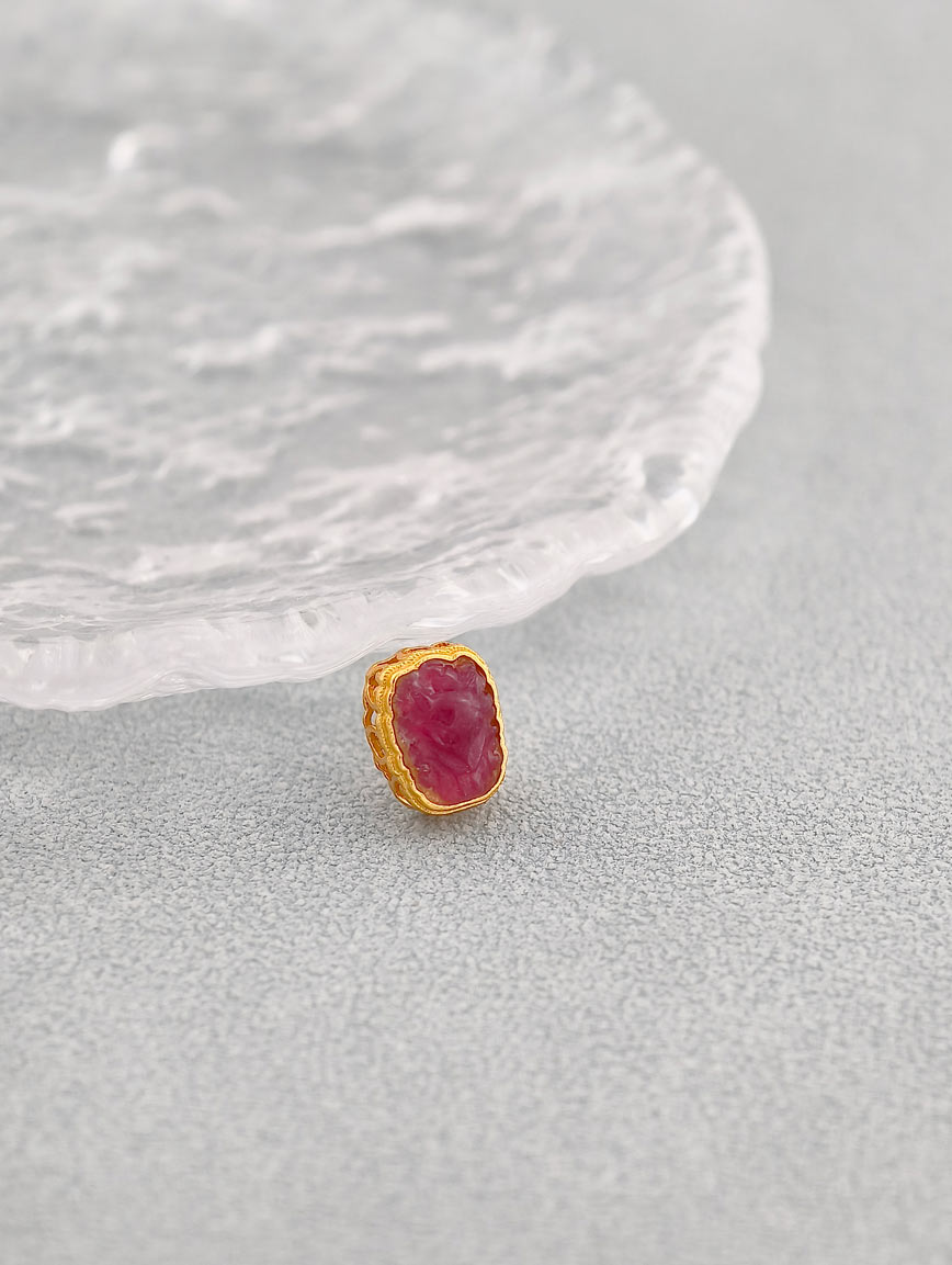 Natural Tourmaline Nine-Tailed Fox Spacer Bead DIY Accessory image