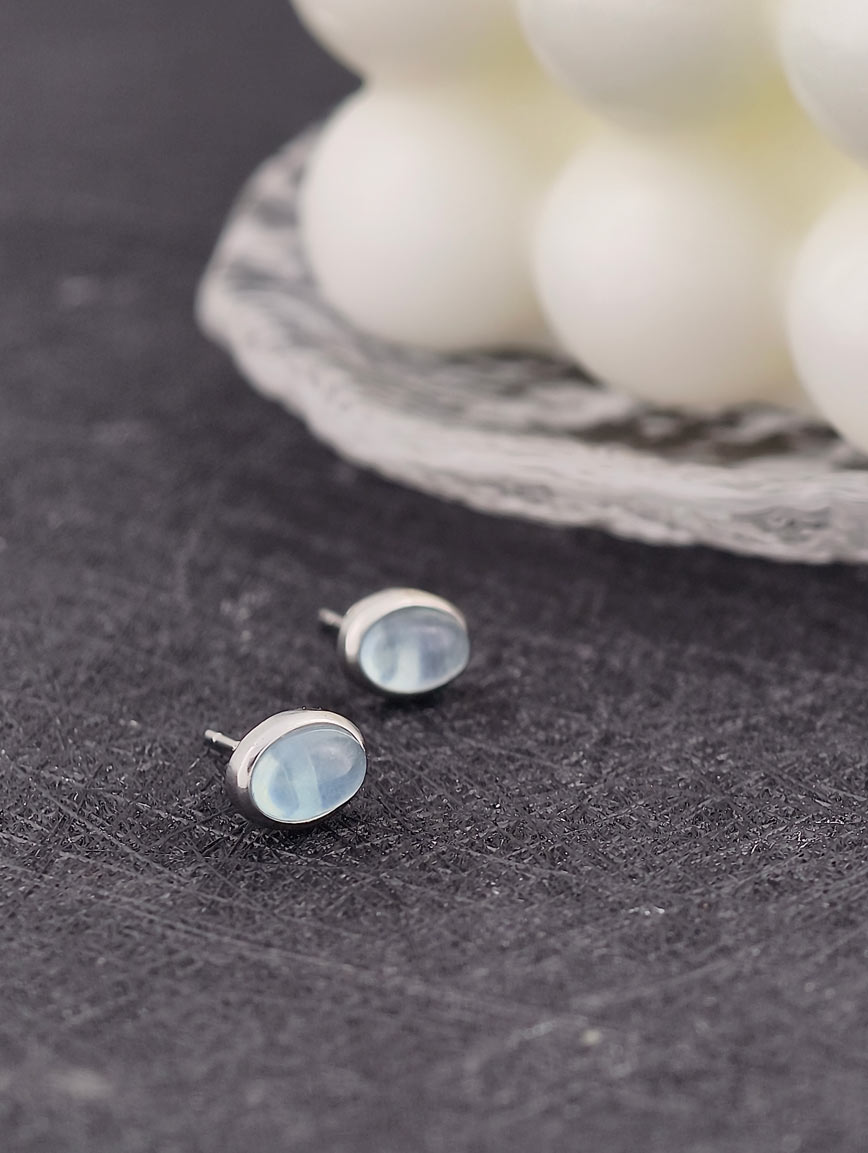 Natural Aquamarine Sterling Silver Earrings image