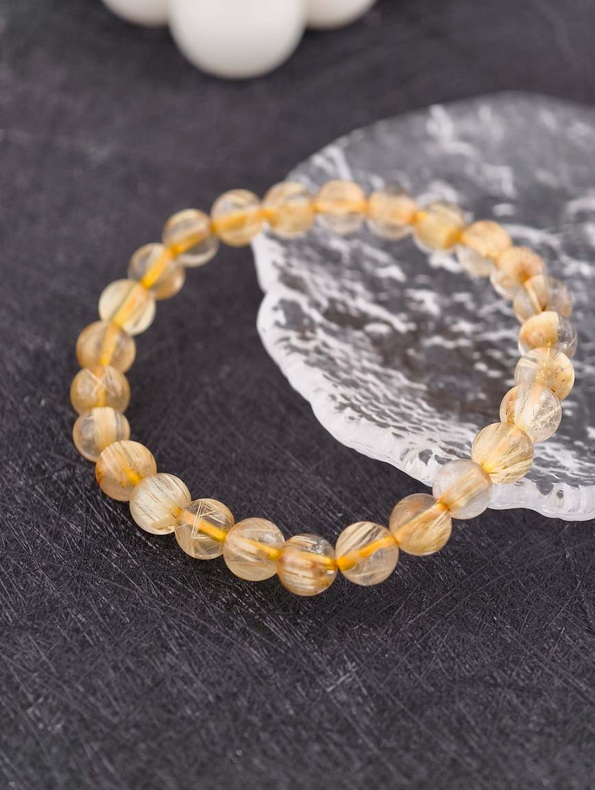 Natural Brazilian Rutilated Quartz Bracelet image