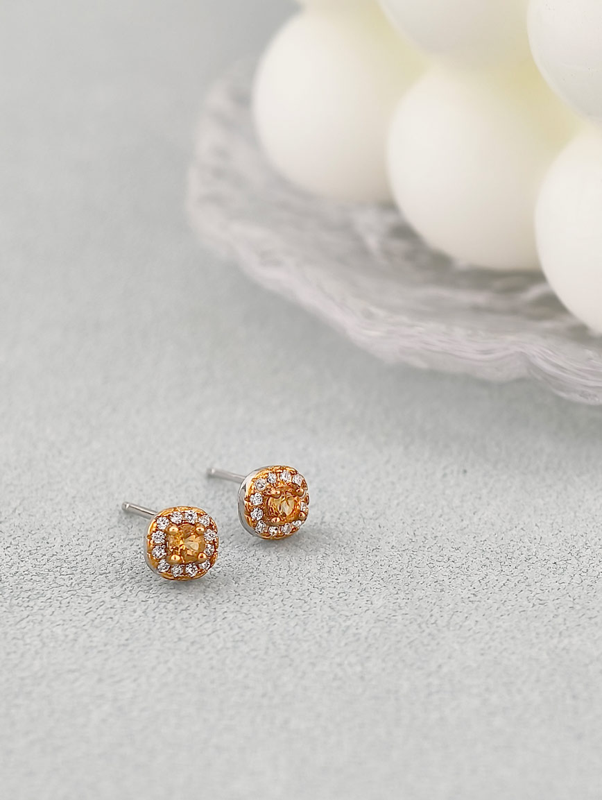 Natural Citrine Exquisite Style Sterling Silver Earrings image