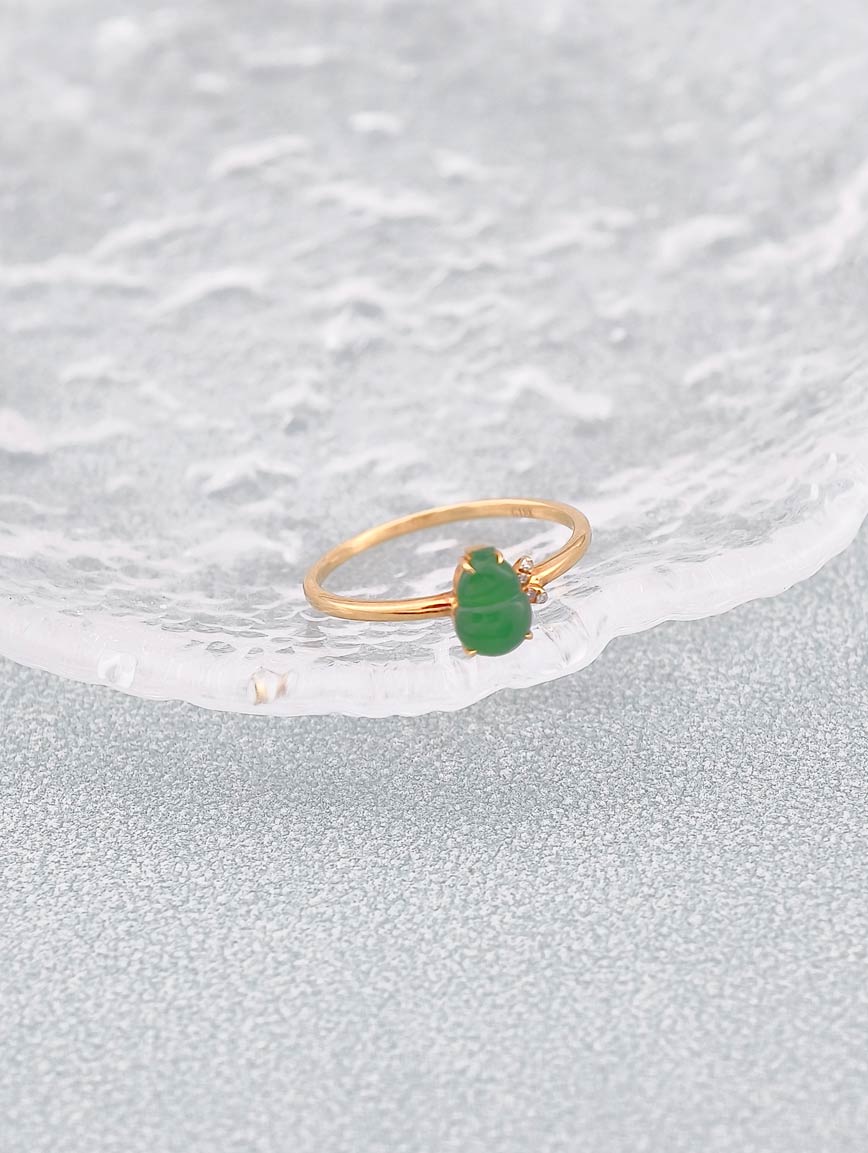 Natural Jadeite Gourd Simple Ring image