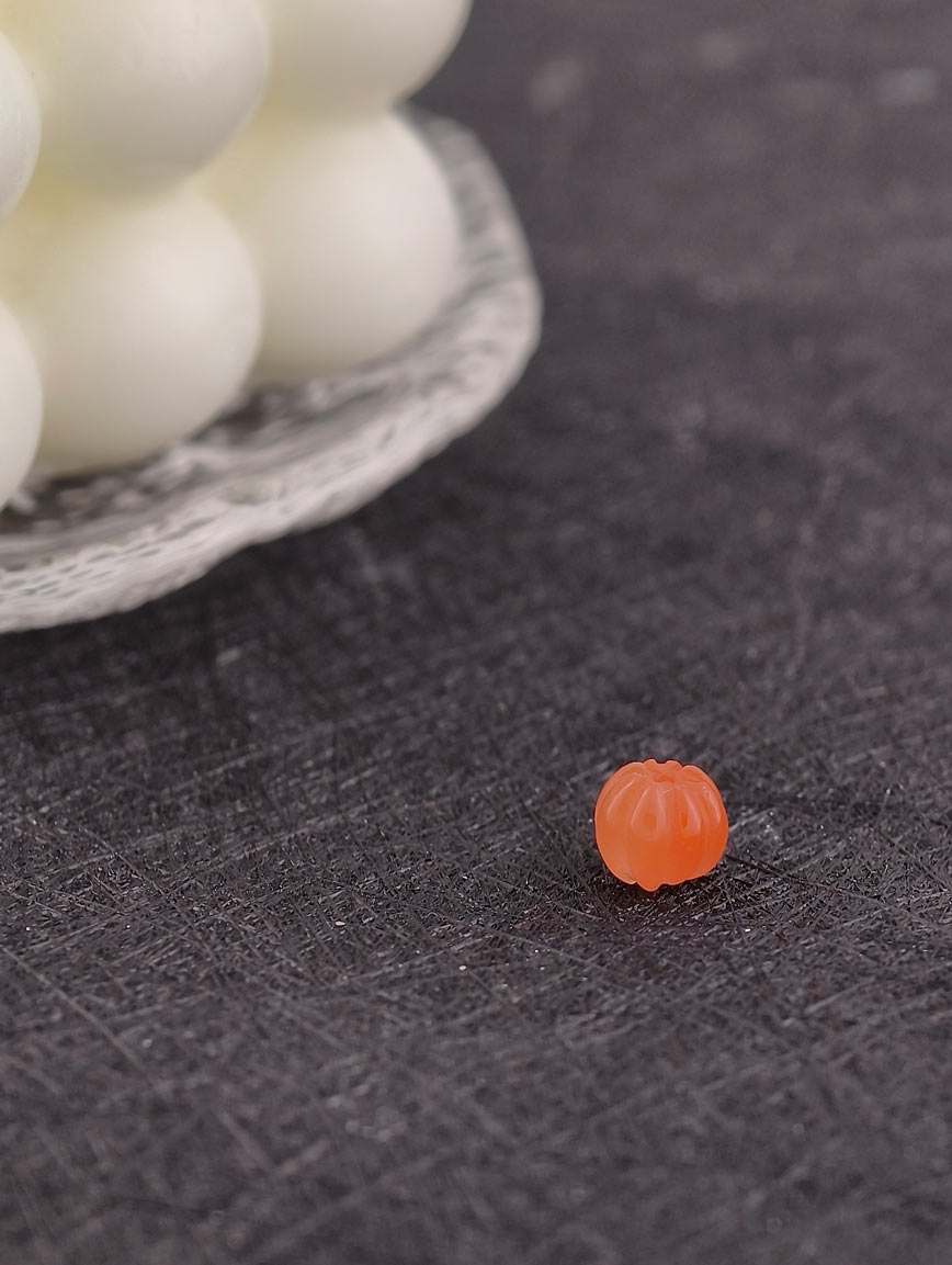 Natural South Red Agate Pumpkin Bead DIY Accessory image