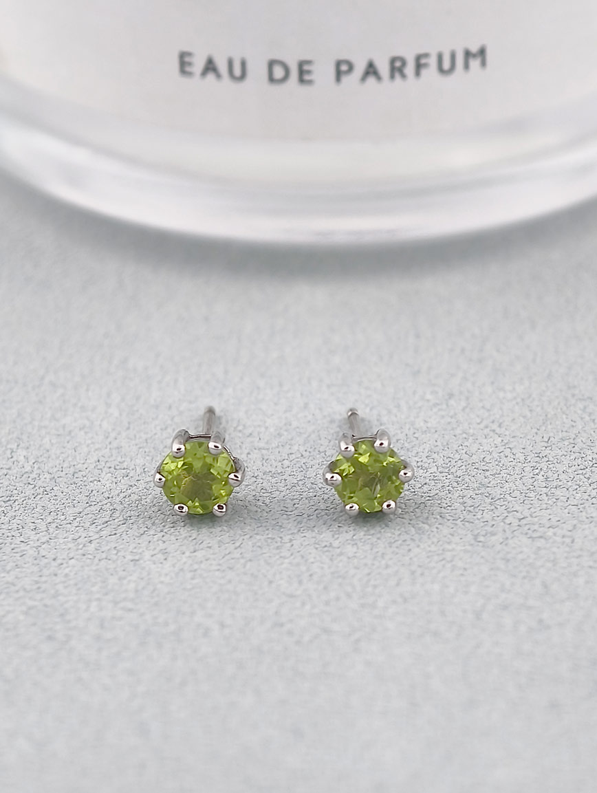 Natural Peridot Sterling Silver Earrings image